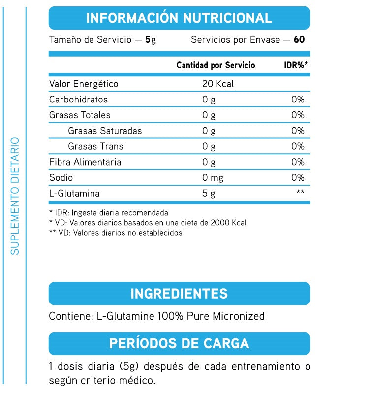 PURE L-GLUTAMINE 300G